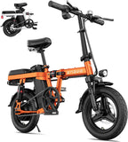 16" Folding Electric Bike, Max Range 40KM(Pedal-assist1), 25km/h by Peak 500W, Rear Suspension & Dual Mudguards, Commute Electric Bicycle with Adjustable Handlebar & Seat for Adult/Teens