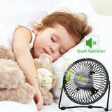 USB Desk Fan, 4 Inch Mini Quiet Fan with Strong Airflow, 360° Rotation, Metal Construction, Personal Cooling Fan - RaditShop