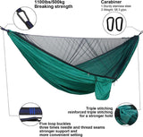 Double Single Camping Hammock, Portable Lightweight Parachute Nylon Hammock for Backpacking Outdoor Travel Beach Yard - RaditShop