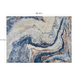 2-Sizes Of Blue Abstract Faux Cashmere Area Rugs