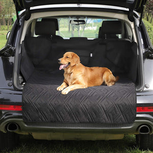 pet Trunk Cargo Cover with Bumper Flap Protection, Oversized Car Seat Cover Waterproof Nonslip Pet SUV Cargo Liner with Storage Pockets for Truck and SUV, Universal Fit (All Black) - RaditShop