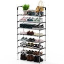 MUAHRCE 4-Tier and  7-Tier Shoe Rack for Closet, Entryway, Stackable Sturdy Metal Shoe Shelf,Narrow Shoe Stand Organizer with Handle