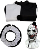 Clown Costume Scary Killer Terrifier Costume with Mask Halloween Cosplay Jumpsuit Full Set for Adults Kids