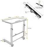 Mobile Side Table 23.6 Inches End Table Sofa Table with Slot & Wheels Mobile Laptop Computer Desk Adjustable Movable Laptop Computer Stand - RaditShop