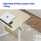 Over Bed Table with Wheels Adjustable | Rolling Laptop Table Overbed Desk Hospital Tray Table Sofa Chair Side Table - RaditShop