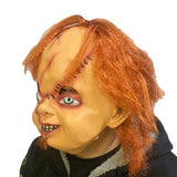 Scary Horror Child's Play Chucky Costume Latex Mask Halloween Cosplay Masquerade Party Props Brown