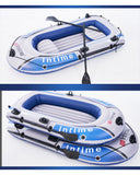 INTEME Excursion Inflatable Boat Set: Includes Deluxe Oars and High-Output Pump – 4-Person – Adjustable Seats – Fishing Rod Holders - RaditShop