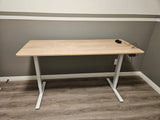 Height Adjustable Standing Desk, Electric Stand Up Table, Sit Stand Home Office Desk, Black Frame/Rustic Brown Wood Top - RaditShop