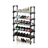 MUAHRCE 4-Tier and  7-Tier Shoe Rack for Closet, Entryway, Stackable Sturdy Metal Shoe Shelf,Narrow Shoe Stand Organizer with Handle