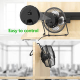 USB Desk Fan, 4 Inch Mini Quiet Fan with Strong Airflow, 360° Rotation, Metal Construction, Personal Cooling Fan - RaditShop