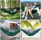 Double Single Camping Hammock, Portable Lightweight Parachute Nylon Hammock for Backpacking Outdoor Travel Beach Yard - RaditShop