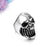 Mens Gothic Biker Skull Ring,Punk Rock Silver Stainless Steel Ring - Sparkmart