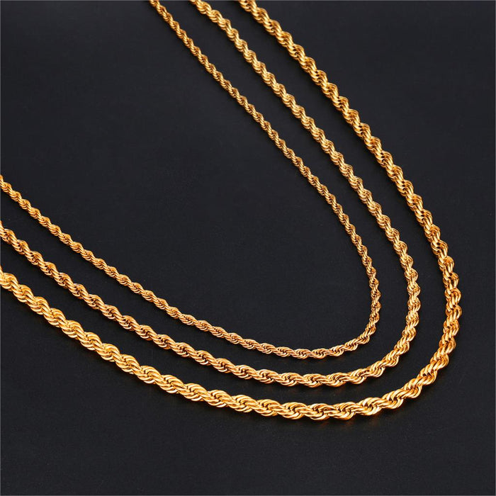 Mens 18k Gold Chains Wholesale | 24k Gold Plated Chain Men | Mens 18k Gold  Chains Sale - Necklace - Aliexpress
