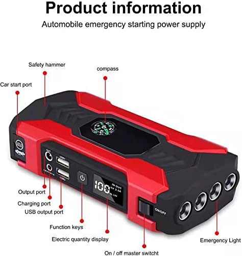 Power Bank Jump Starter Portable Charger Car Booster 12v Auto Starting  Device Emergency Car Battery Starter, Shop Limited-time Deals