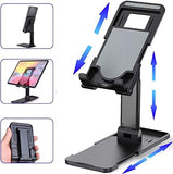 Cell Phone Stand, Angle Height Adjustable Cell Phone Tablet Stand for Desk, Foldable Portable Desktop Stand - RaditShop