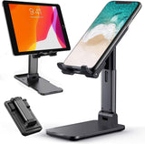 Cell Phone Stand, Angle Height Adjustable Cell Phone Tablet Stand for Desk, Foldable Portable Desktop Stand - RaditShop