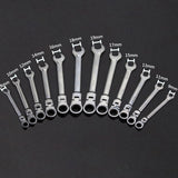 PowerPowel 12-Piece Flex-Head Ratcheting Wrench Set, Metric 8mm-19mm - RaditShop