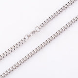 100% Genuine 925 Sterling Silver Necklaces for Women Box Chain Necklace for Pendant - RaditShop