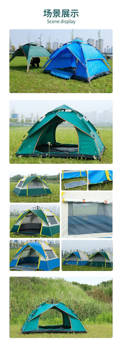 3-4 Person Instant Camping Tent, Easy Pop Up, 83'X74X53'',Waterproof Family Tents with Rainfly for Camp and Outdoor - RaditShop