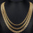 Men Curb Chain Necklace 18K Gold Plated Black Chunky Neck Link Chains - Sparkmart