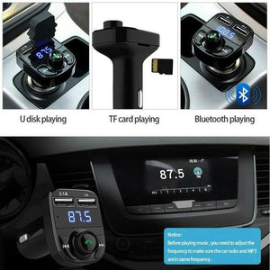 Vehicle Wireless Bluetooth Handsfree Car Kit FM Transmitter Music MP3 Player Dual USB Charger Adapte - Sparkmart