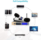 New Karaoke Wireless Microphone System UHF Mic Dual Channel Cordless Handheld Mic Set - Sparkmart