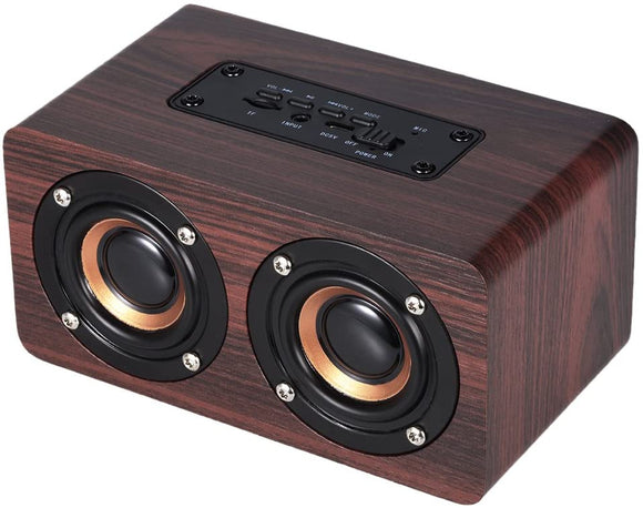 Wood Portable Bluetooth Speaker vintage Wireless FM Radio  Connection, TF Card & MP3 Player - Sparkmart