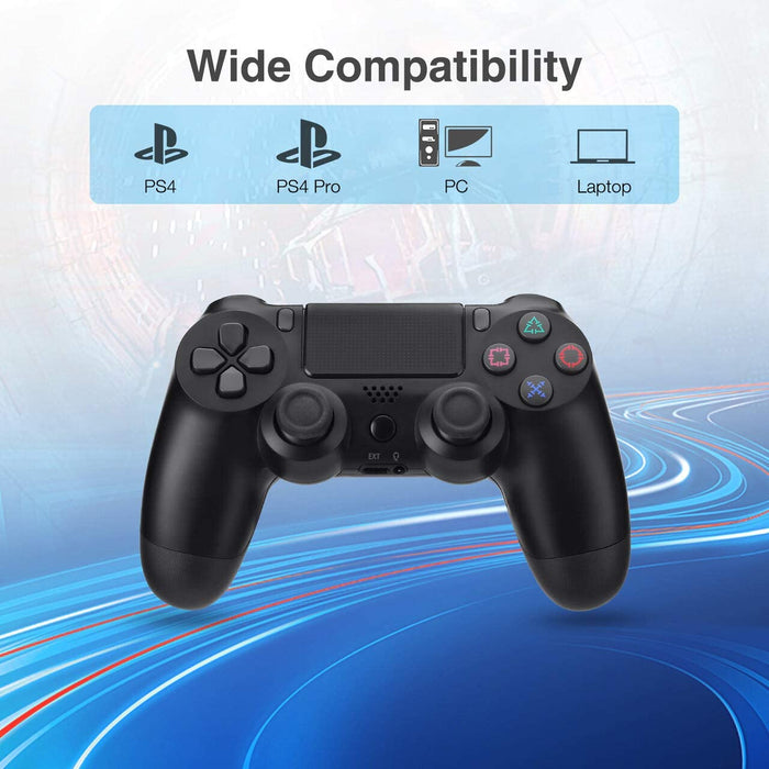 PS-4 Wi'reless Controller Gamdpad for Playstation 4/ PS-4 Pro Console,  Remote Joystick with Enhanced Responsiveness, Motion Motor/LED Lights/Audio