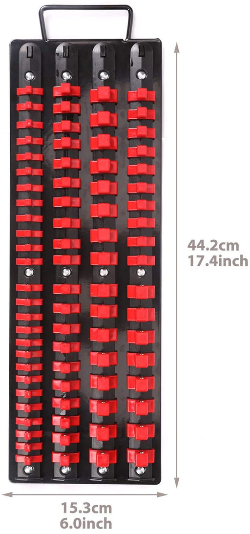 80-Piece Portable Socket Organizer Tray, 1/4-Inch, 3/8-Inch, 1/2-Inch,Heavy Duty - Sparkmart