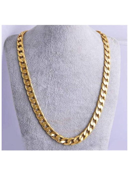 Men's Chunky Curb Chain Necklace 18ct Gold Plated