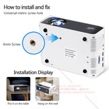 RORA MINI Projector D60, 1280x720P Resolution, Portable 3D video Beamer, Home Cinema, - Sparkmart