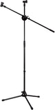 Microphone Stand, Tripod Boom Microphone Stand with Mic Clips, Collapsible and Lightweight, Both Arms Adjustable, Perfect for Studio Recording - RaditShop