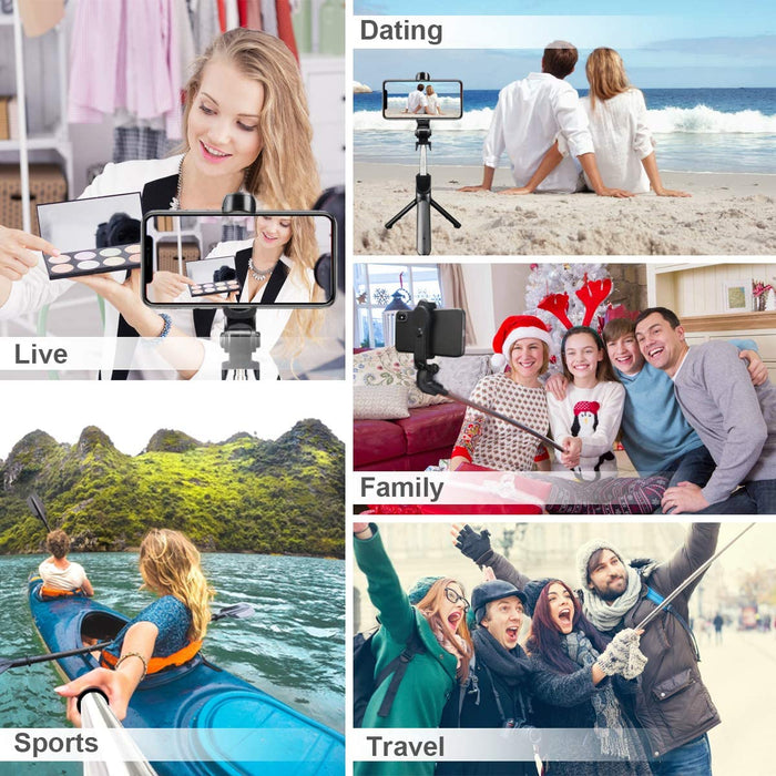 Extendable Selfie Stick Tripod with Detachable Wireless Remote and Tripod Stand Selfie Stick - Sparkmart