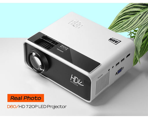 RORA MINI Projector D60, 1280x720P Resolution, Portable 3D video Beamer, Home Cinema, - Sparkmart