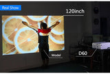 RORA MINI Projector D60, 1280x720P Resolution, Portable 3D video Beamer, Home Cinema, - Sparkmart