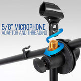 Microphone Stand, Tripod Boom Microphone Stand with Mic Clips, Collapsible and Lightweight, Both Arms Adjustable, Perfect for Studio Recording - RaditShop