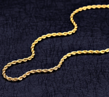 Rope Chain Necklace Women Men 18K Gold Plated, twisted Chain - Sparkmart