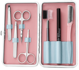 Eyebrow kit grooming kit Set-Stainless Steel with Tweezers, Scissors, Brow Groomers & Lash Combs - Sparkmart