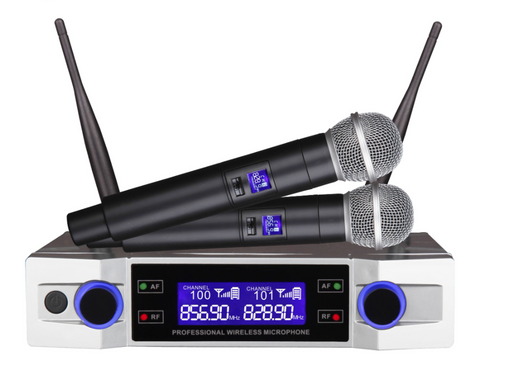 New Karaoke Wireless Microphone System UHF Mic Dual Channel Cordless Handheld Mic Set - Sparkmart