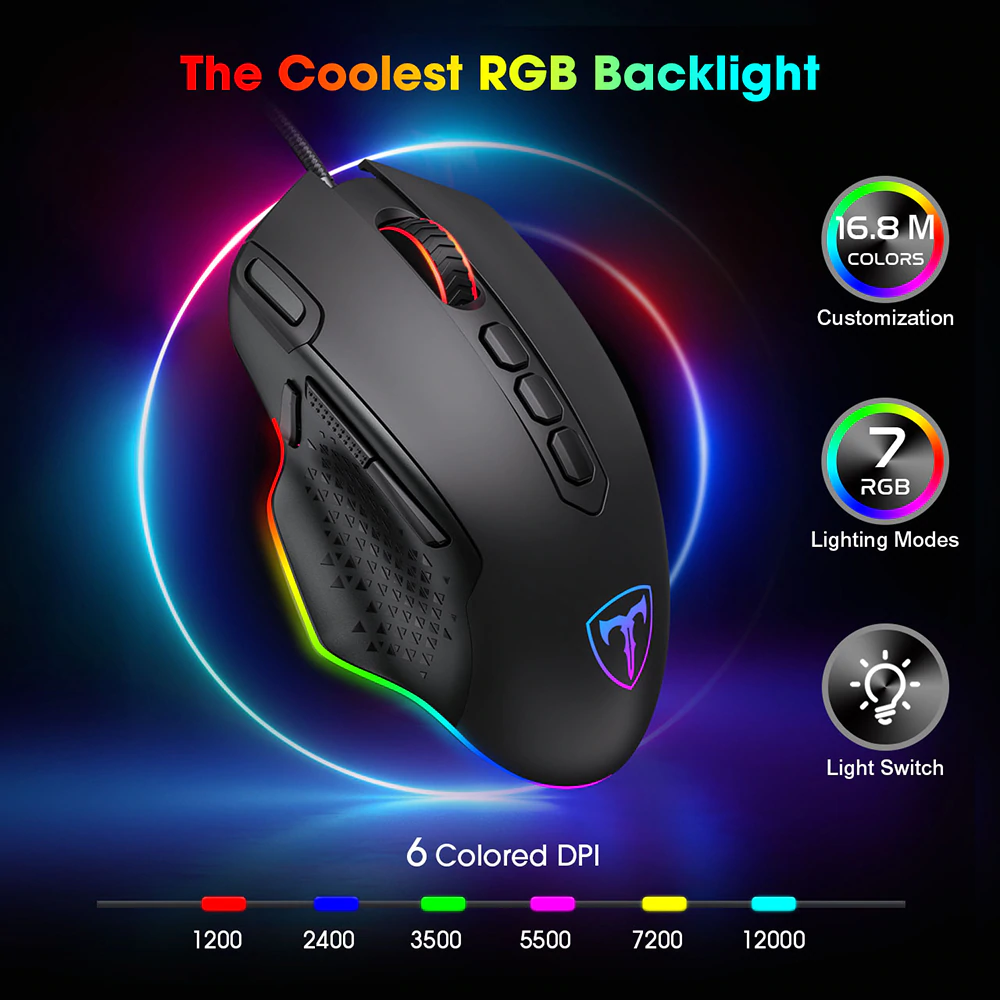 Pik Tech Computer Mouse PICTEK PC257 Gaming Mouse, Brand New, Wired 12000 DPI – RaditShop