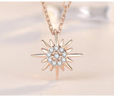 925 Sliver Necklace sun Zirconia  Ray Inspired Pendant - RaditShop