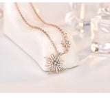 925 Sliver Necklace sun Zirconia  Ray Inspired Pendant - RaditShop