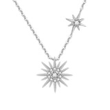 925 Sliver Necklace sun Zirconia  Ray Inspired Pendant - RaditShop