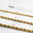 18K Gold Plated Gold Chain 3/6 mm Spiga Wheat/Twist Rope Chain, Replacement Chain, 25 inches - RaditShop