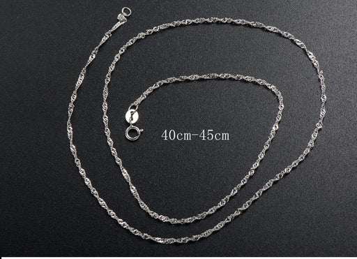 Sterling Silver Women Necklace Sterling Necklace Box Chain/Figaro Chain/Cable Chain 16~18'' - RaditShop