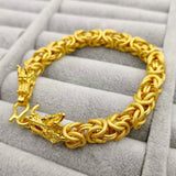 18K Gold Plated Bracelet,  Bangle Bracelet Dragon Head Rope Gold - RaditShop