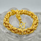 18K Gold Plated Bracelet,  Bangle Bracelet Dragon Head Rope Gold - RaditShop