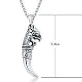 Wolf Tooth Stainless Amulet Pendant Necklace - Sparkmart