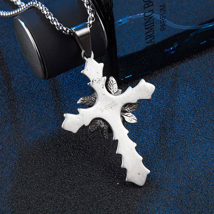 Cross Necklace for n 925 Sterling Silver" Christian Rose Cross Pendant - Sparkmart