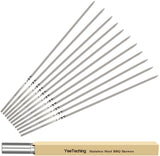 Kabob Skewers Stainless Steel 25 Pieces 14'' Barbecue Skewers Anti-Rust - Sparkmart